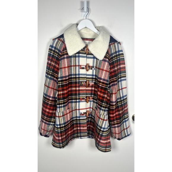 The GREAT Size 3 Large The Cabinmate Plaid Toggle Wool Blend Hooded Jacket NWOT - Picture 5 of 13
